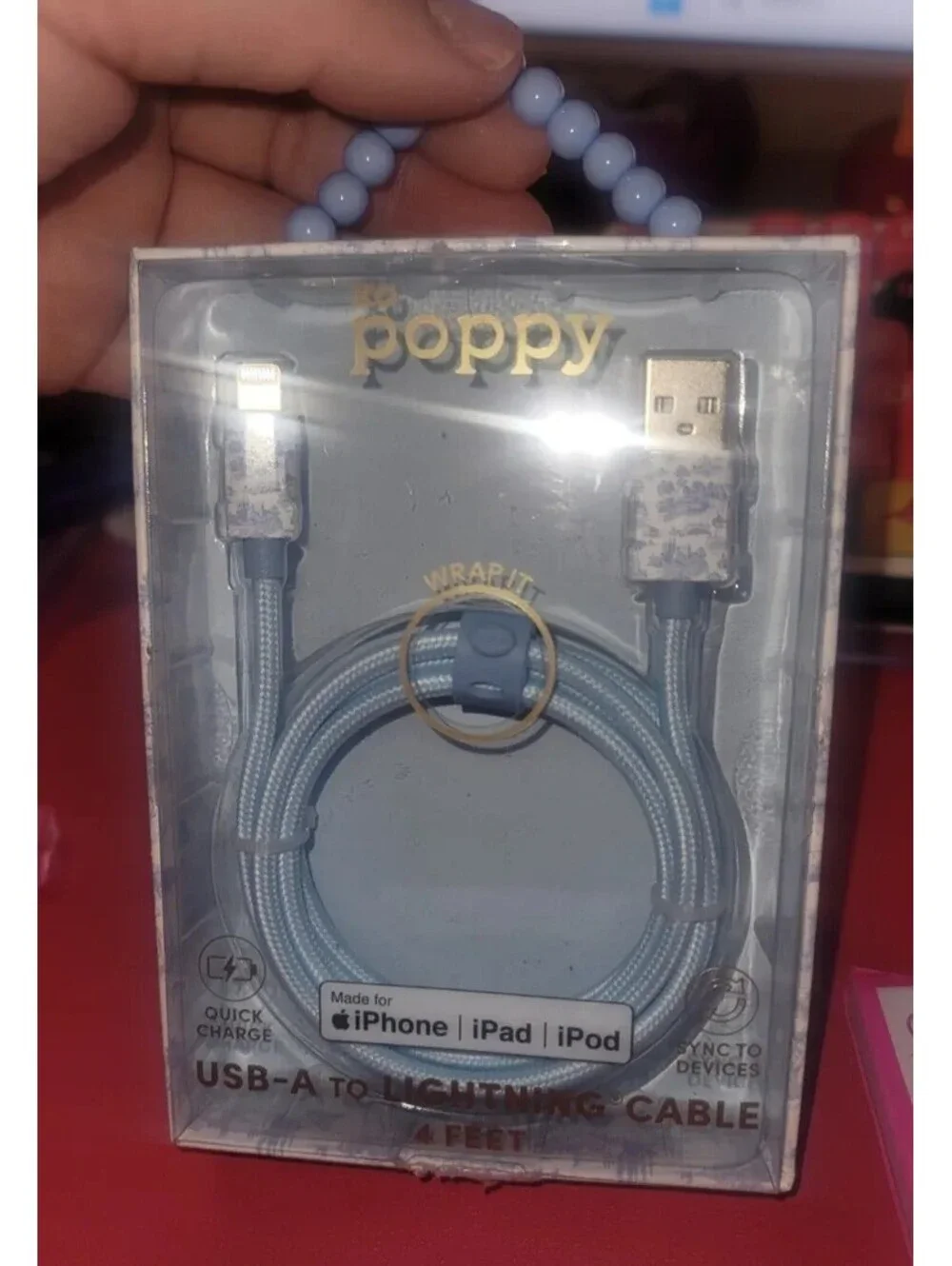 🔌 XO POPPY FASTCHARGER CABLE  BABY BLUE USB-A TO FAST CABLE 4 FEET🔌